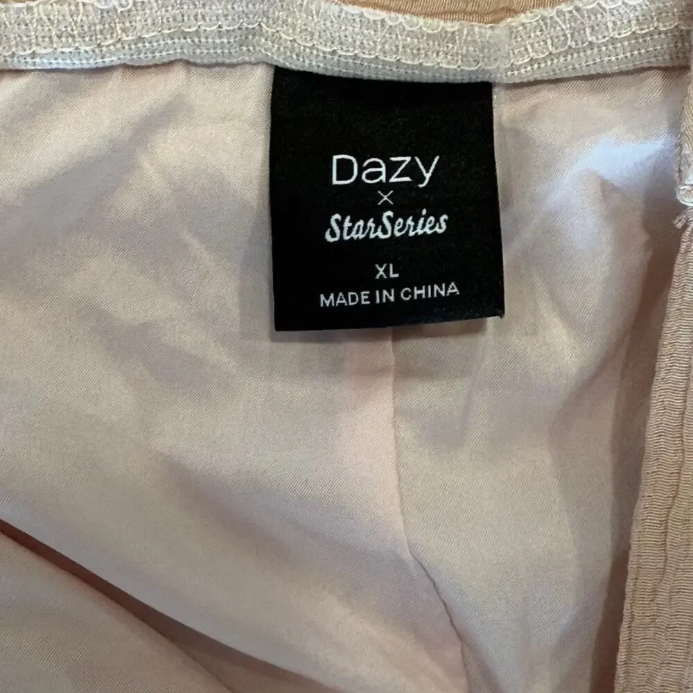 DAZY Star Series Pants XL‎ Pale Pink Straight Leg Lightweight High Waist